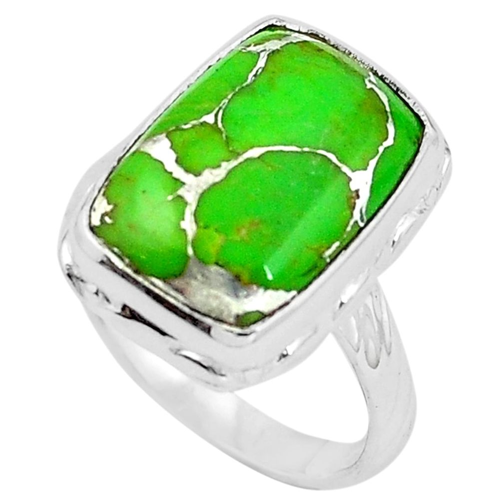 Green copper turquoise 925 sterling silver ring jewelry size 6 m77501
