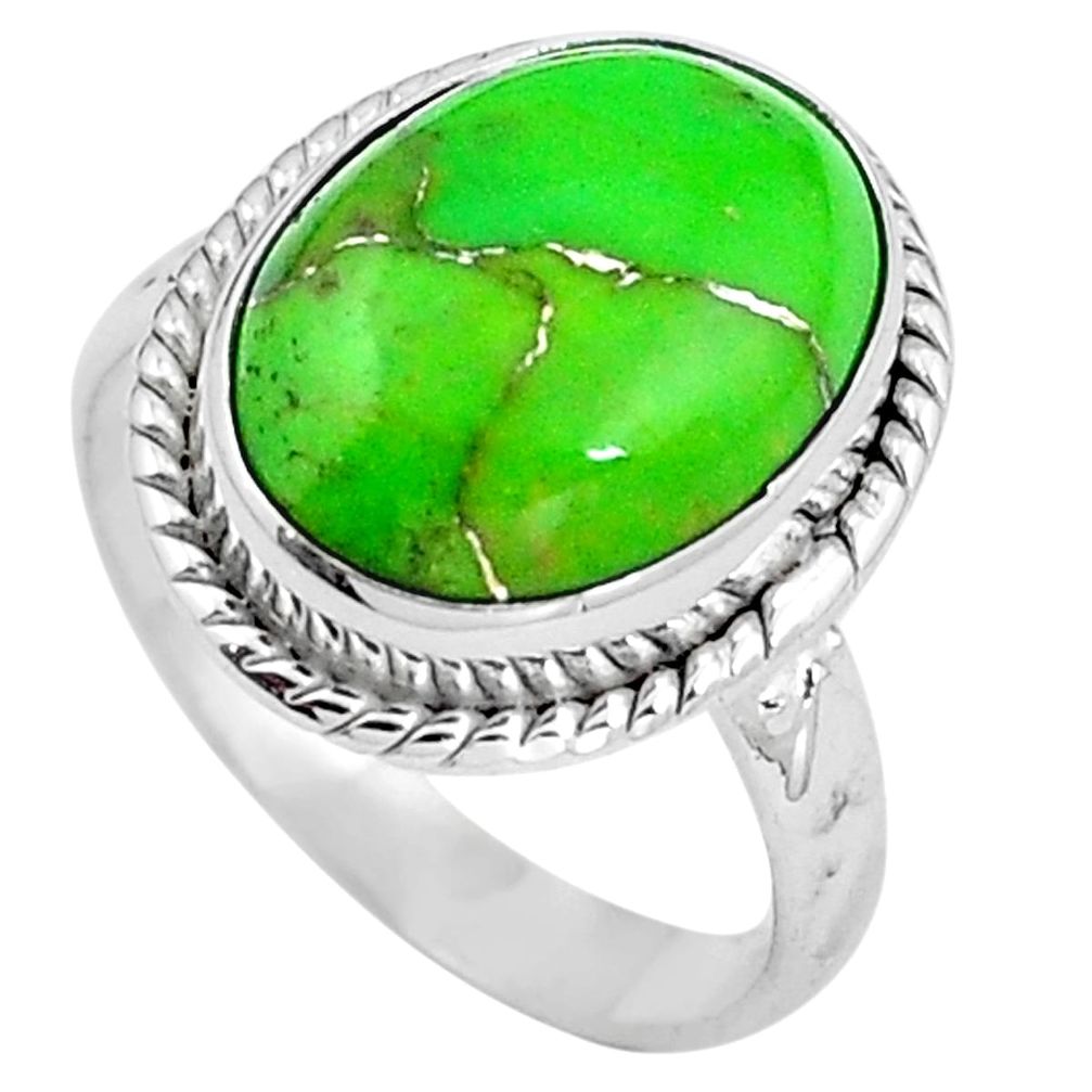 Green copper turquoise 925 sterling silver ring jewelry size 6.5 m77512