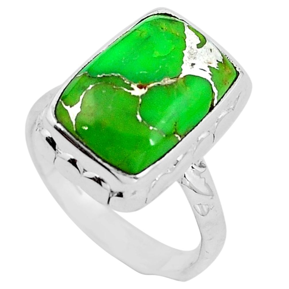 Green copper turquoise 925 sterling silver ring jewelry size 8 m77514