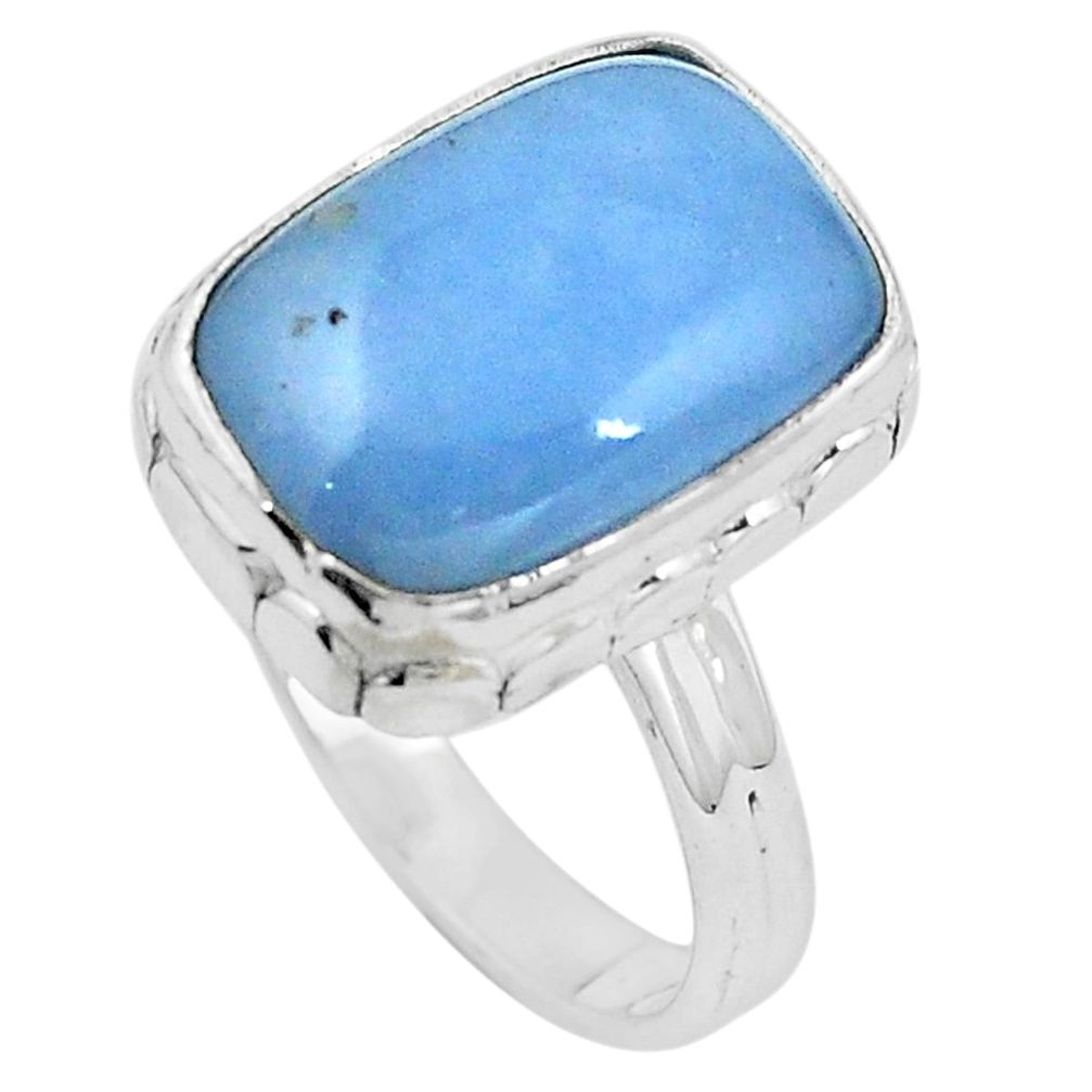 Natural blue angelite 925 sterling silver ring jewelry size 8 m77523