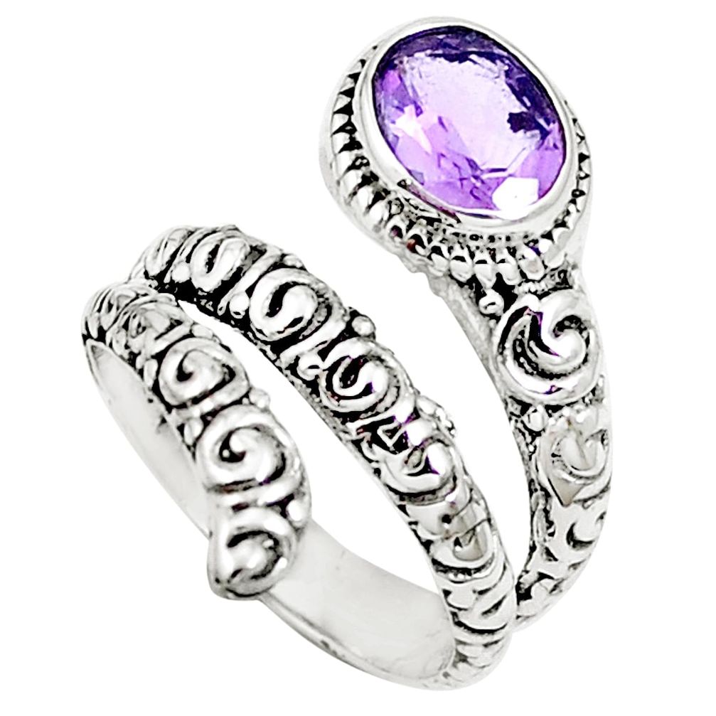 Natural purple amethyst 925 sterling silver ring jewelry size 7.5 m77582