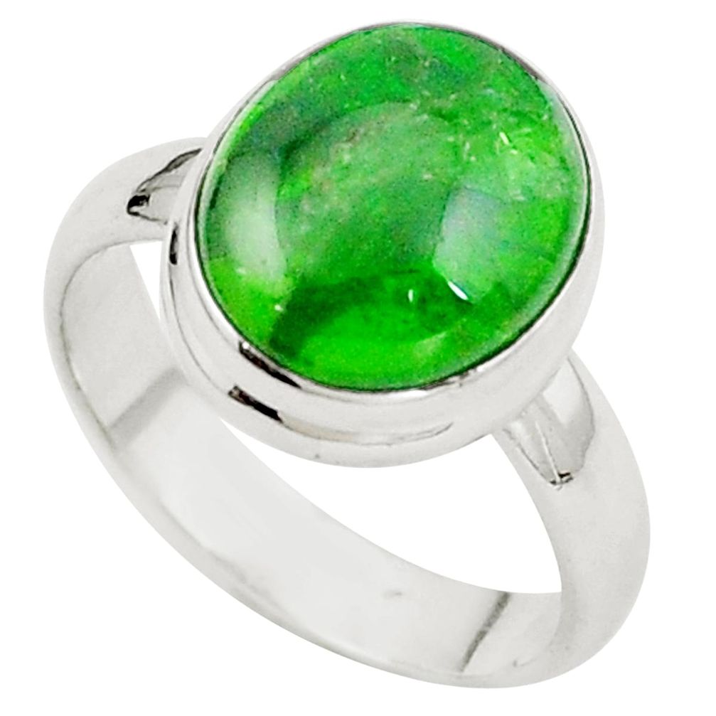 Natural green chrome diopside 925 sterling silver ring size 6 m77791