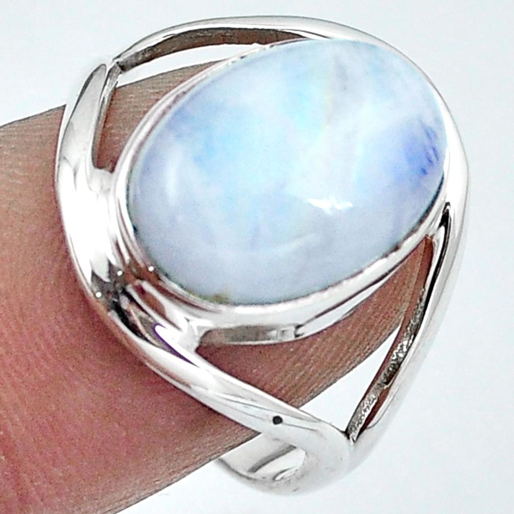 925 sterling silver natural rainbow moonstone oval ring jewelry size 7 m77824