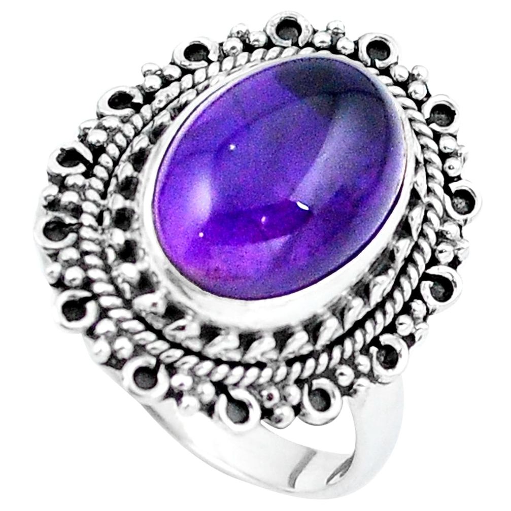 Natural purple amethyst 925 sterling silver ring jewelry size 8.5 m77834