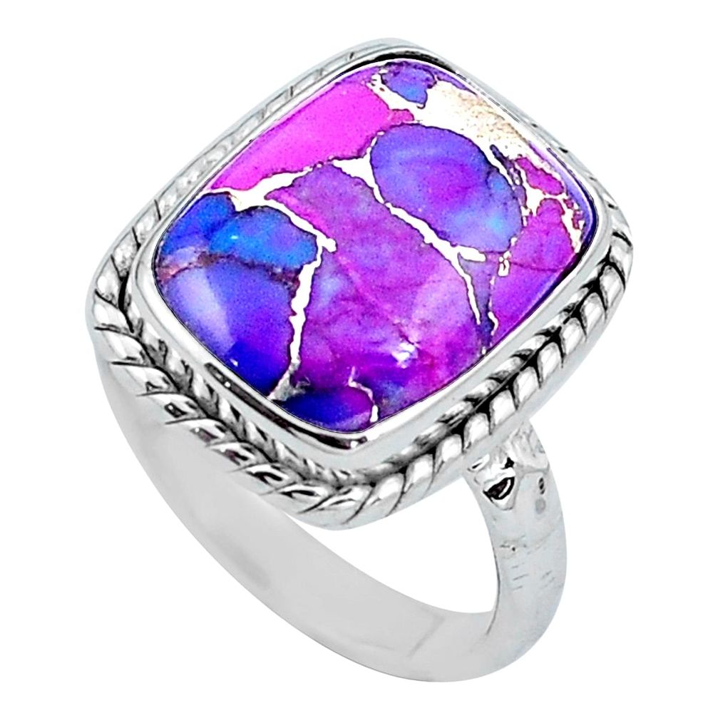 Purple copper turquoise 925 sterling silver ring jewelry size 6.5 m77942