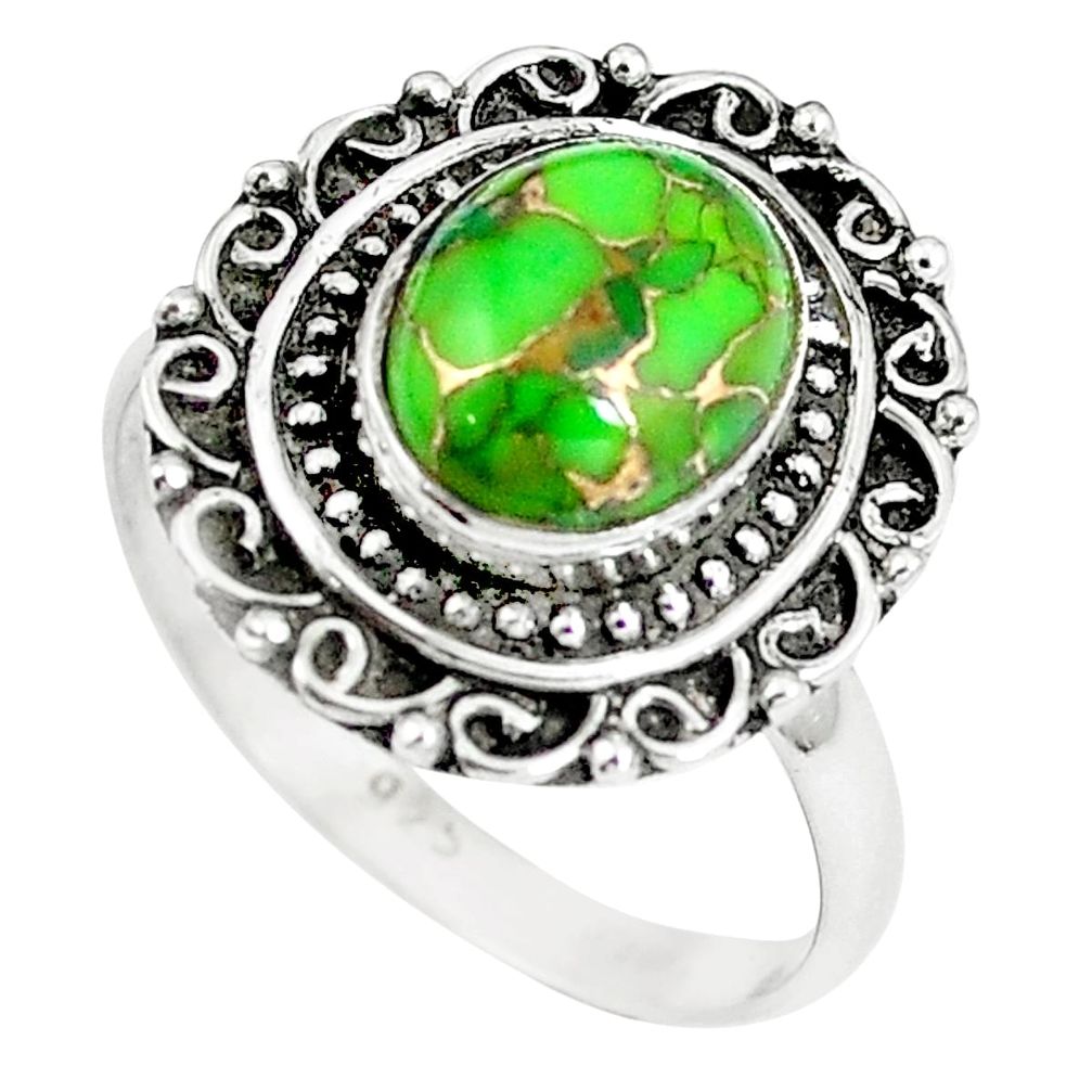 Green copper turquoise 925 sterling silver ring jewelry size 8.5 m78865