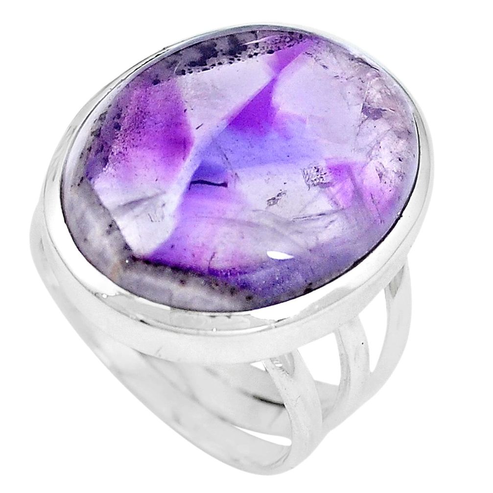 Natural purple amethyst 925 sterling silver ring jewelry size 7.5 m79017