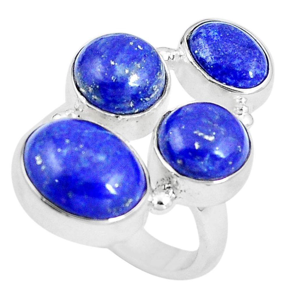925 sterling silver natural blue lapis lazuli ring jewelry size 6.5 m79049