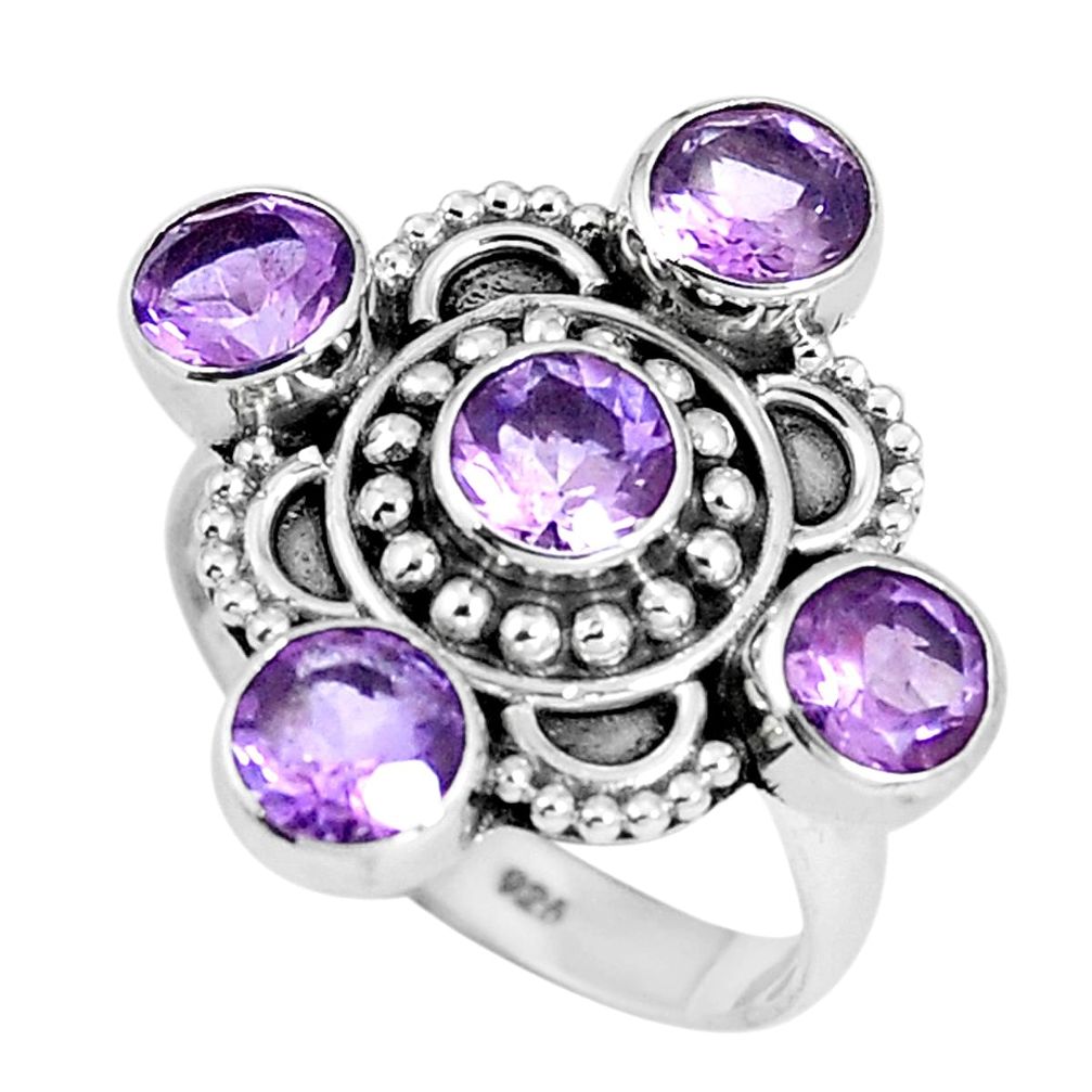 Natural purple amethyst 925 sterling silver ring jewelry size 8 m79135