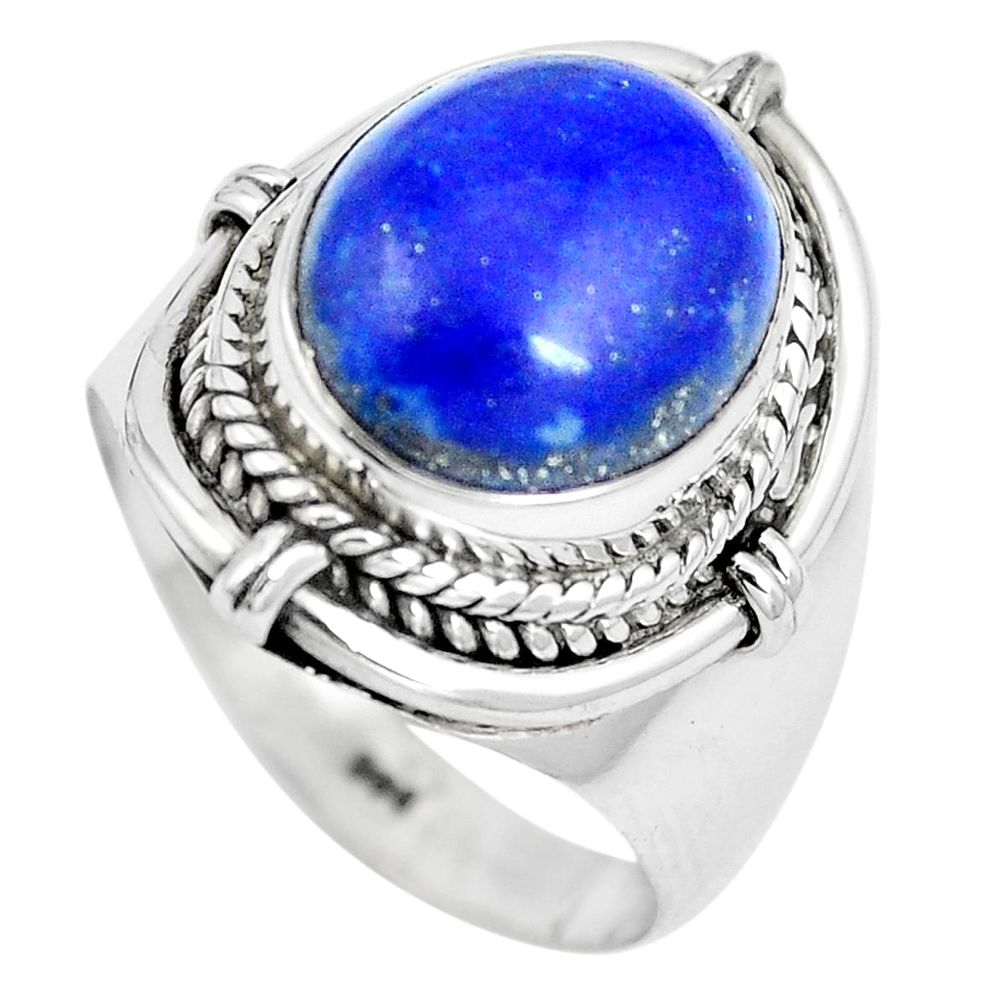 Natural blue lapis lazuli 925 sterling silver ring jewelry size 6.5 m79789