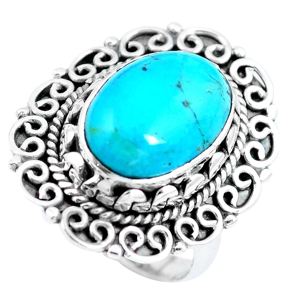 Green arizona mohave turquoise 925 sterling silver ring size 8 m79870