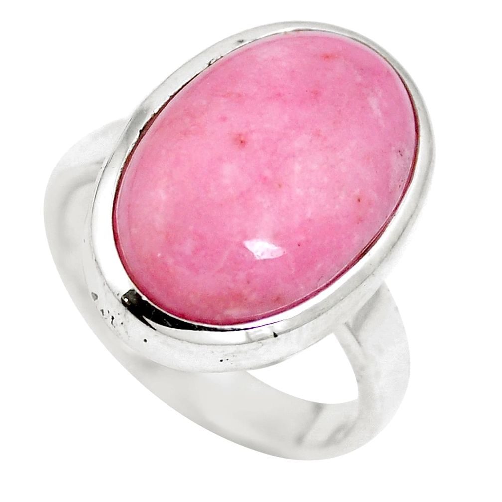 Natural pink petalite 925 sterling silver ring jewelry size 7.5 m79881