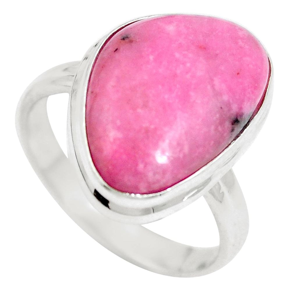 Natural pink petalite 925 sterling silver ring jewelry size 9 m79884