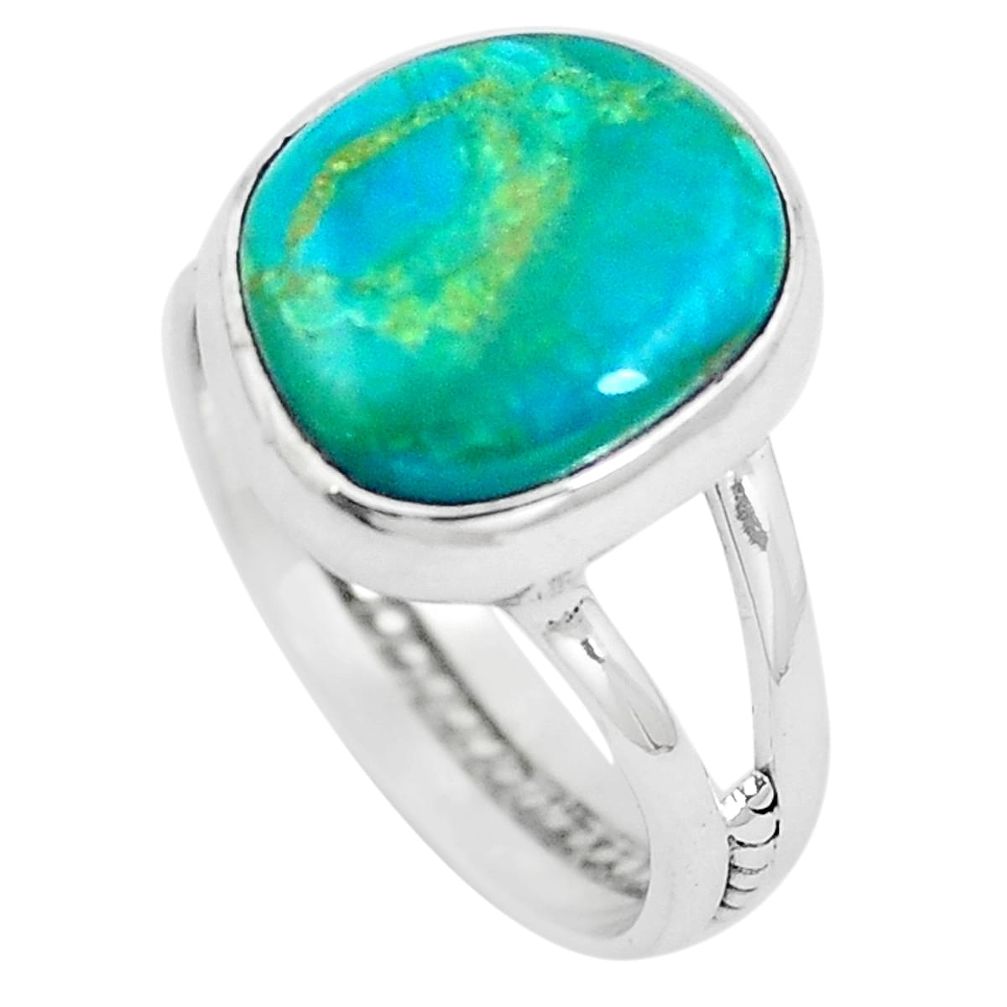 Natural green opaline 925 sterling silver ring jewelry size 6 m80521