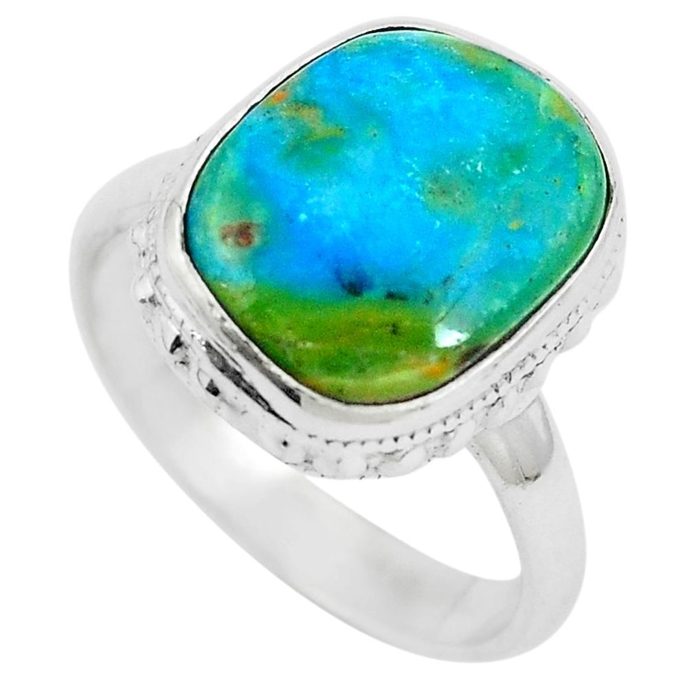 Natural green opaline 925 sterling silver ring jewelry size 8 m80530