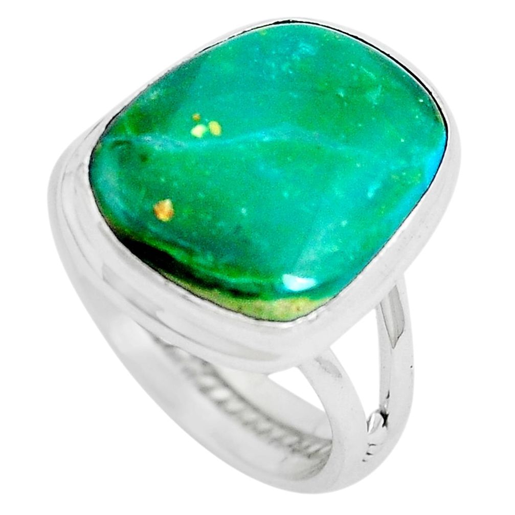 Natural green opaline 925 sterling silver ring jewelry size 7 m80534