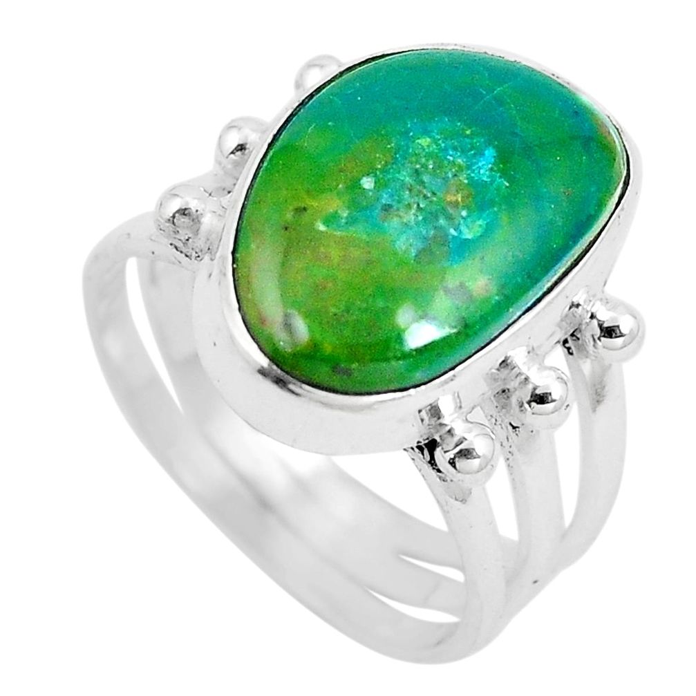 925 sterling silver natural green opaline fancy ring jewelry size 7 m80540