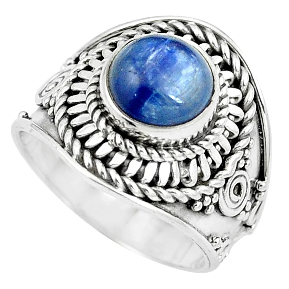 Natural blue kyanite 925 sterling silver ring jewelry size 6 m80993