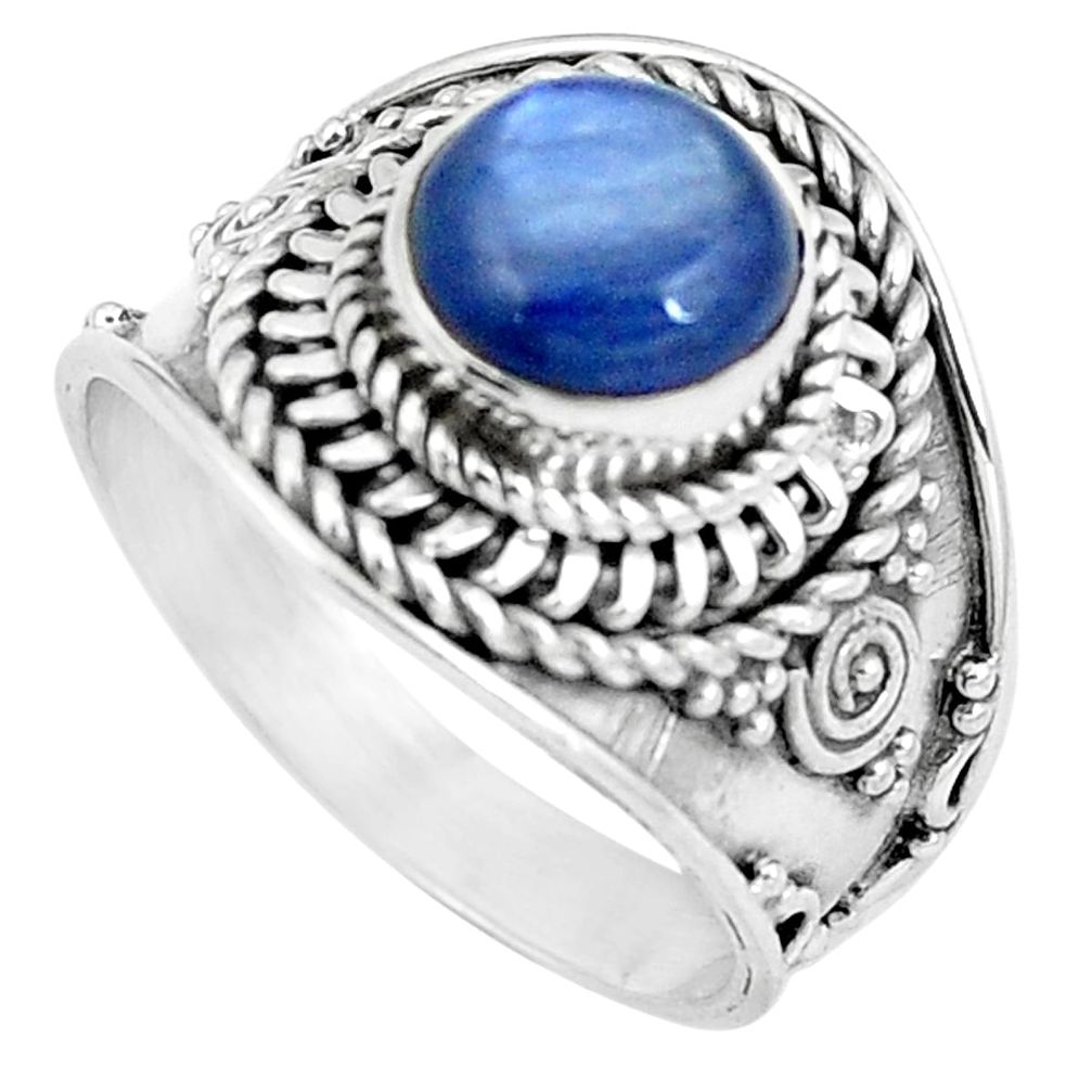 Natural blue kyanite 925 sterling silver ring jewelry size 7.5 m80996