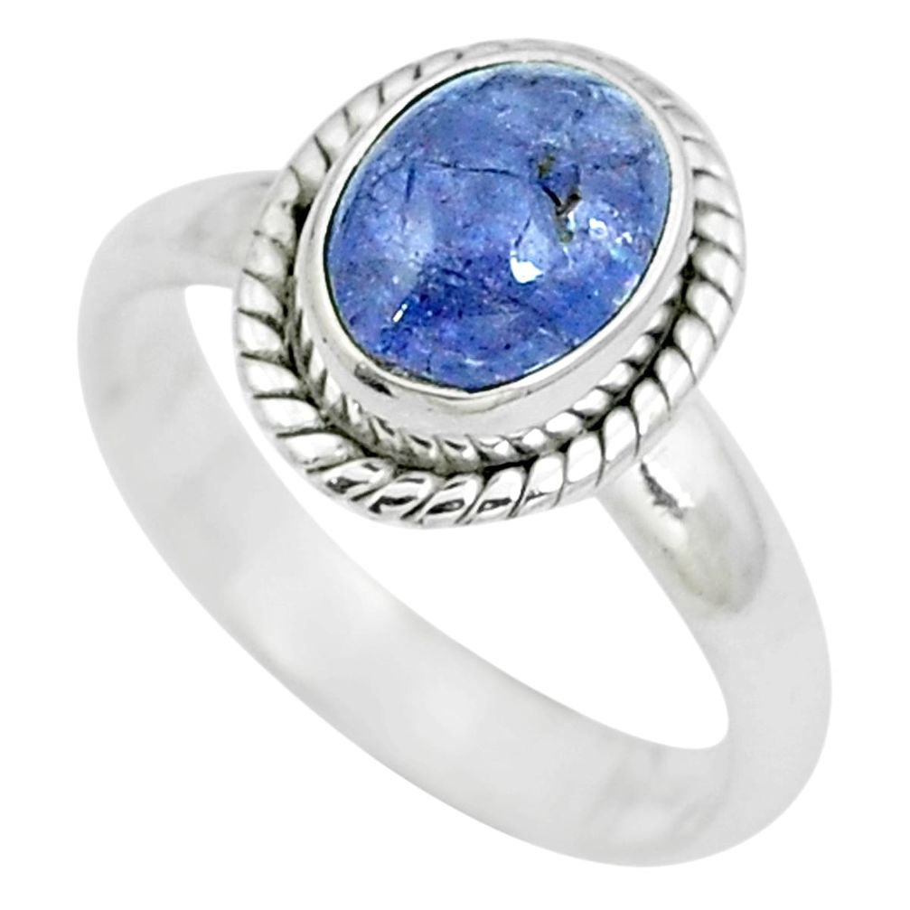 Natural blue tanzanite 925 sterling silver ring jewelry size 6.5 m81021