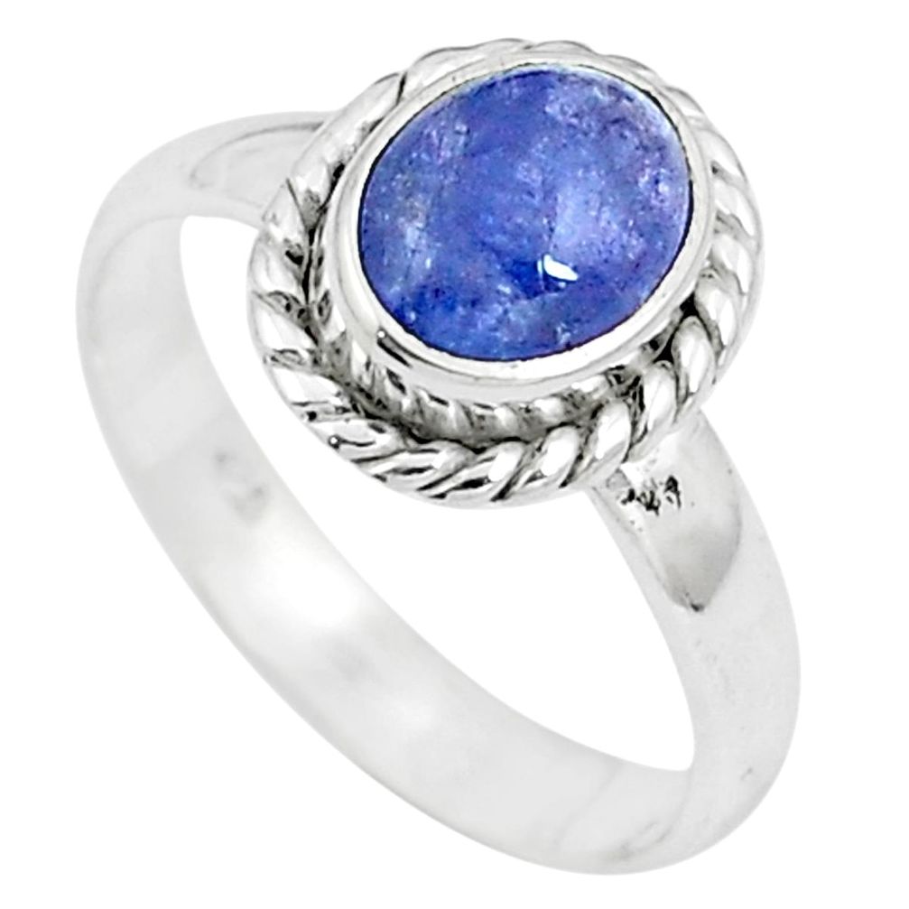 Natural blue tanzanite 925 sterling silver ring jewelry size 5.5 m81022