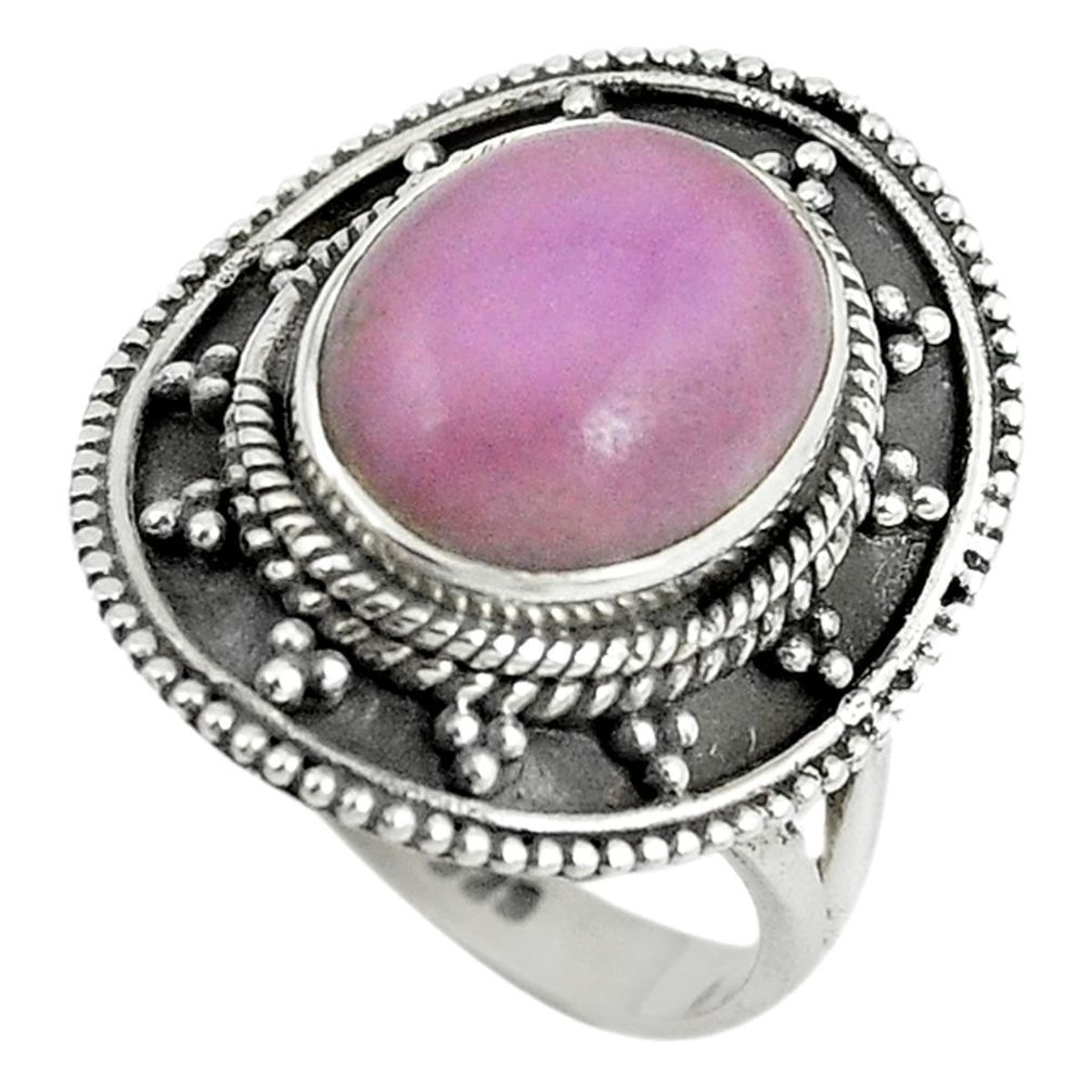 Natural purple phosphosiderite (hope stone) 925 silver ring size 7 m8117