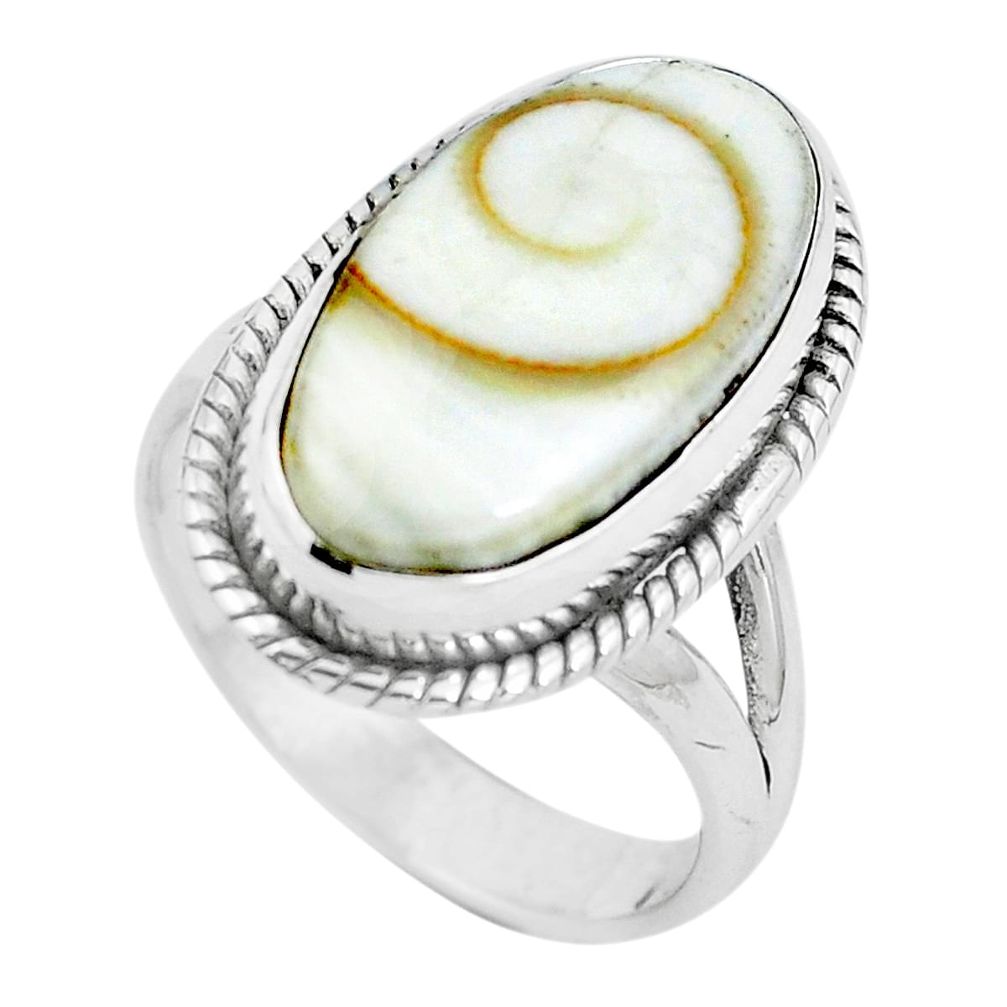 925 sterling silver natural white shiva eye oval ring jewelry size 6 m82644