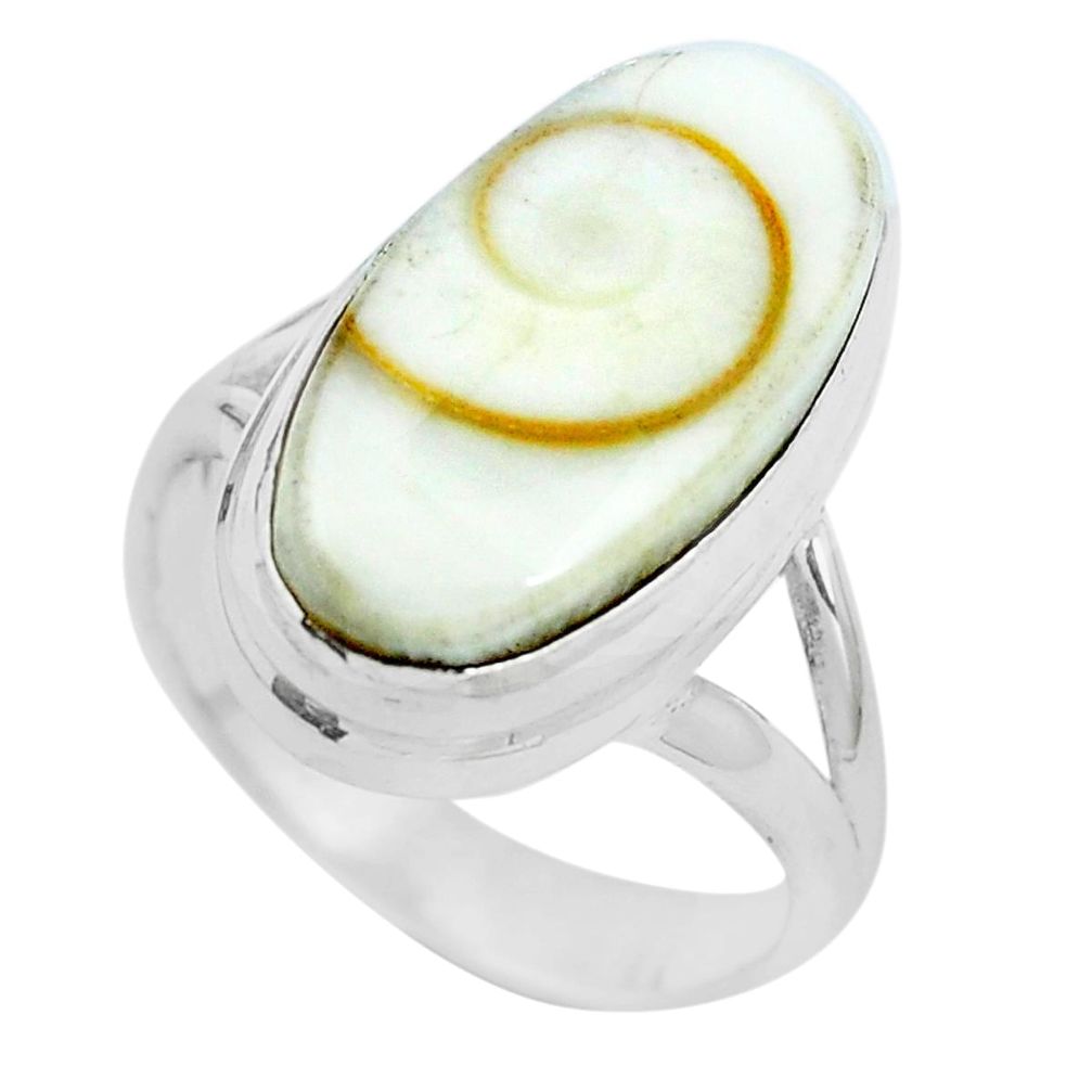 Natural white shiva eye 925 sterling silver ring jewelry size 5 m82649