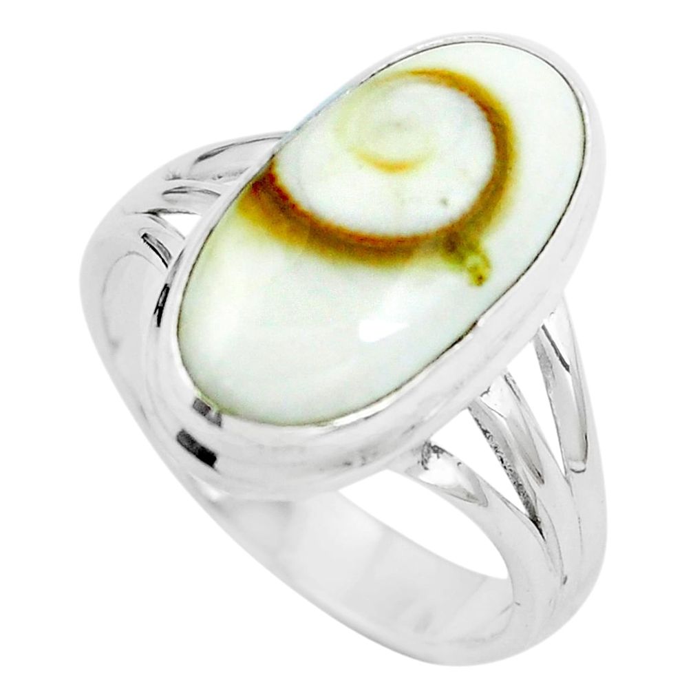 Natural white shiva eye 925 sterling silver ring jewelry size 8.5 m82651