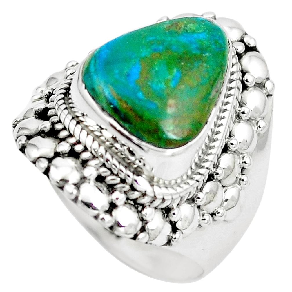 Natural green opaline 925 sterling silver ring jewelry size 8 m82672