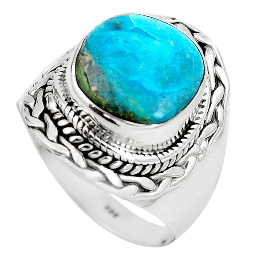 Natural green opaline 925 sterling silver ring jewelry size 8 m82673