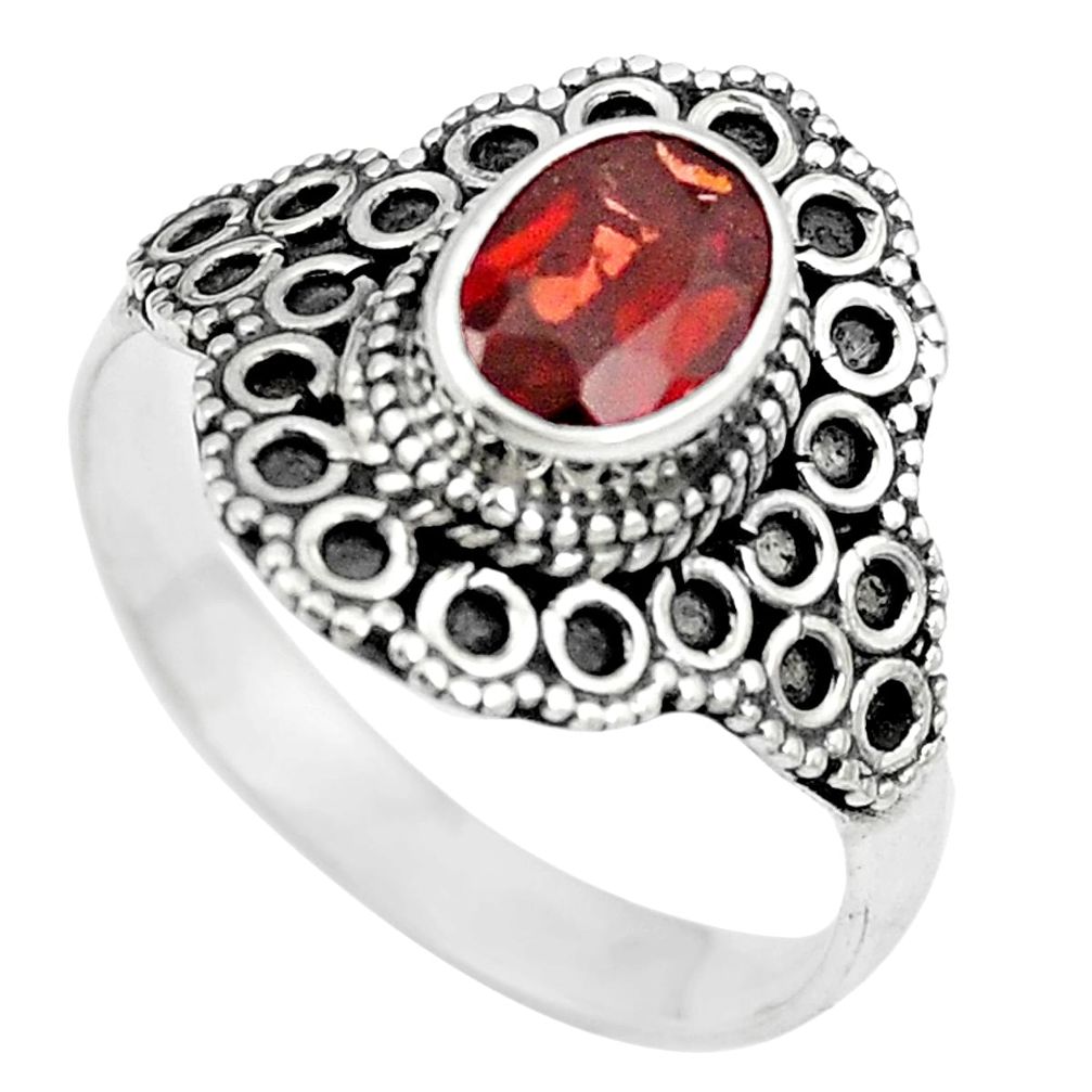 2.23cts natural red garnet 925 sterling silver ring jewelry size 9 m83115