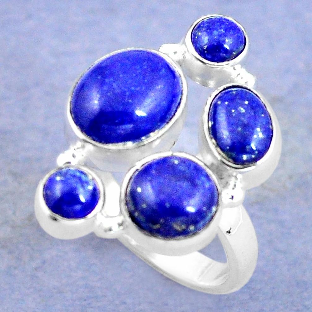 Natural blue lapis lazuli 925 sterling silver ring jewelry size 7.5 m84022