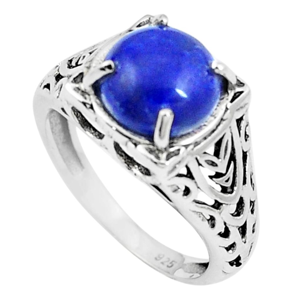 Natural blue lapis lazuli 925 sterling silver ring jewelry size 6.5 m84165