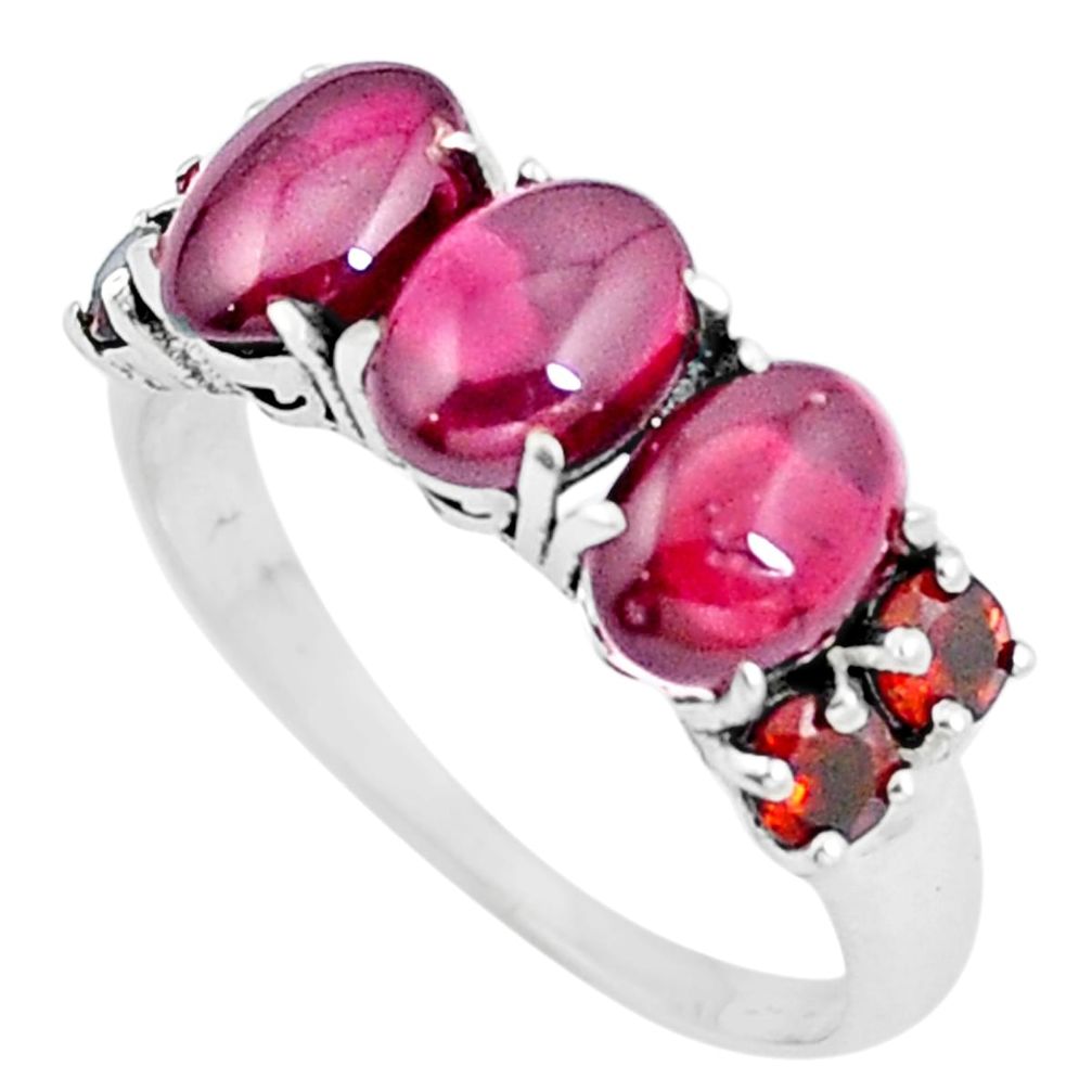 4.43cts natural red garnet 925 sterling silver ring jewelry size 7 m84189