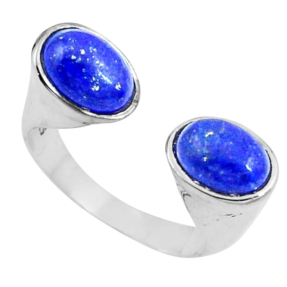 Natural blue lapis lazuli 925 silver adjustable ring jewelry size 7 m85014