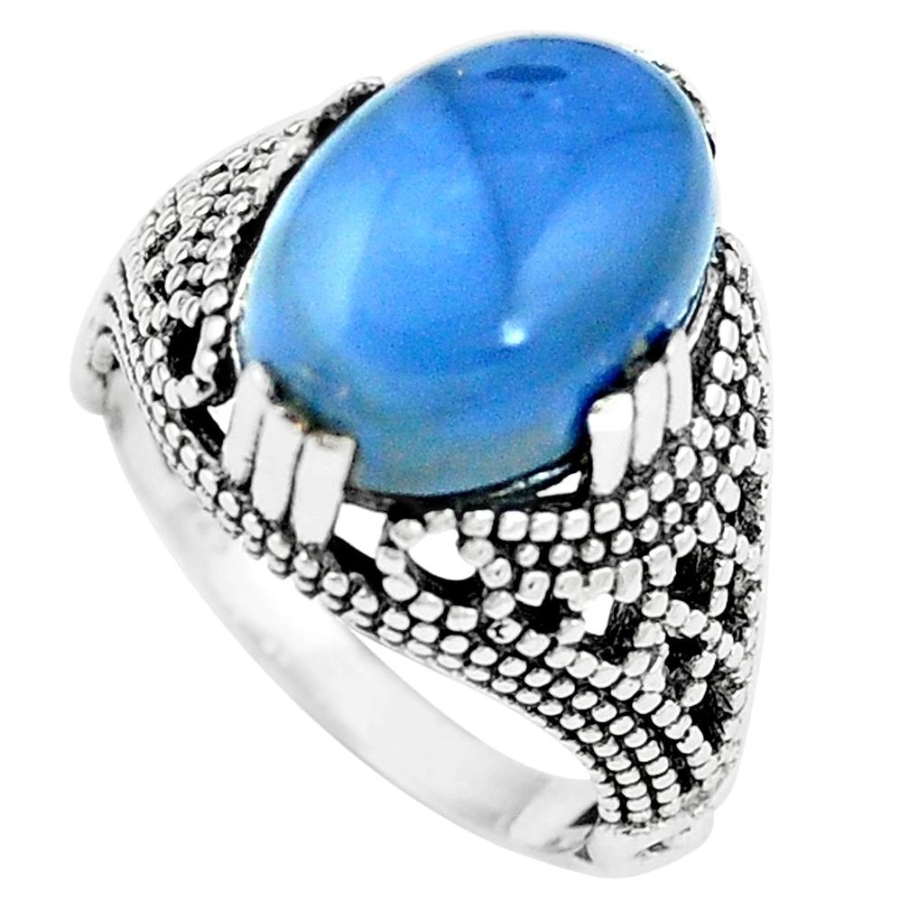 6.33cts natural brown owyhee opal 925 sterling silver ring size 7.5 m85092