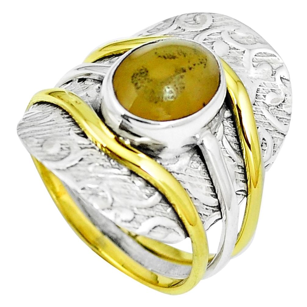 3.83cts natural yellow opal 925 sterling silver victorian ring size 9 m86435