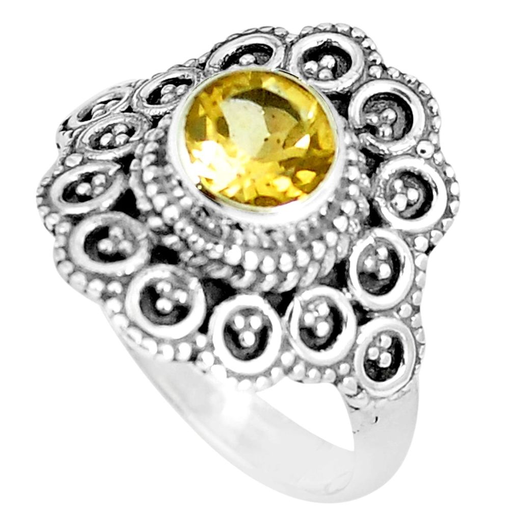 Natural yellow citrine 925 sterling silver solitaire ring jewelry size 9 m86453