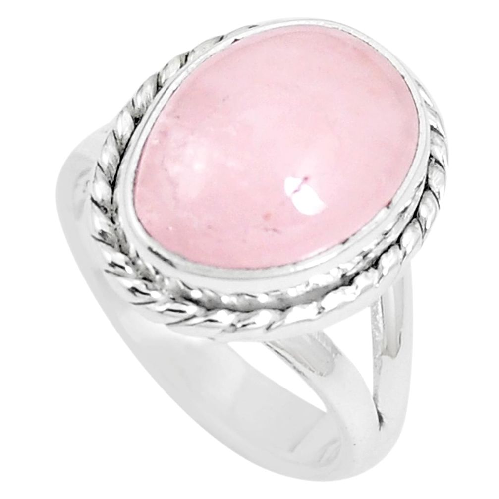 7.22cts natural pink morganite 925 sterling silver ring size 6 m87583