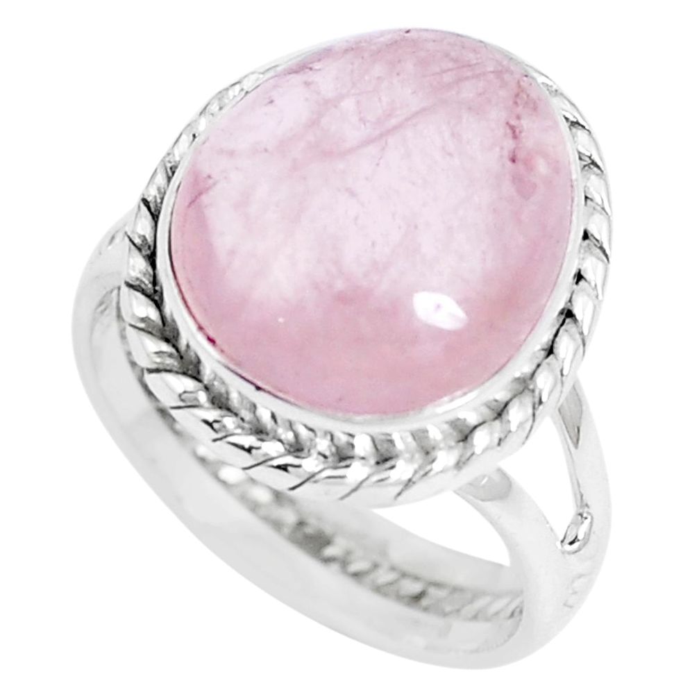 7.76cts natural pink morganite 925 sterling silver ring jewelry size 7.5 m87586