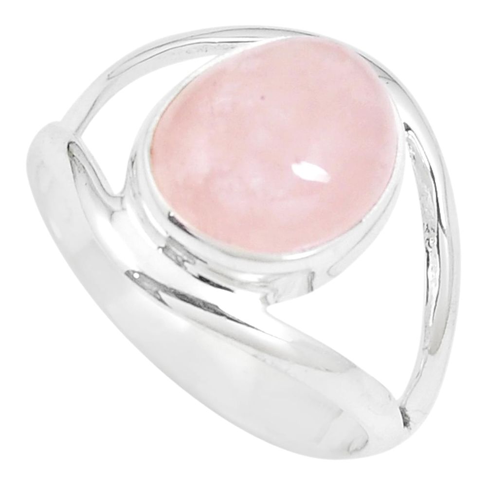 5.97cts natural pink morganite 925 silver ring jewelry size 9.5 m87589