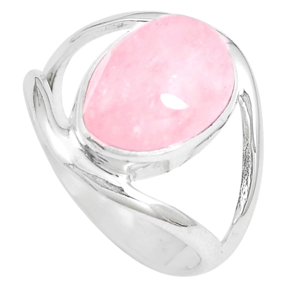 925 silver 6.58cts natural pink morganite ring jewelry size 9.5 m87590
