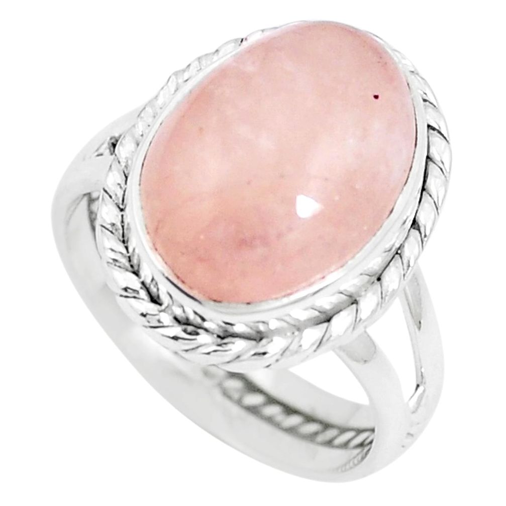 6.62cts natural pink morganite 925 sterling silver ring size 7 m87592