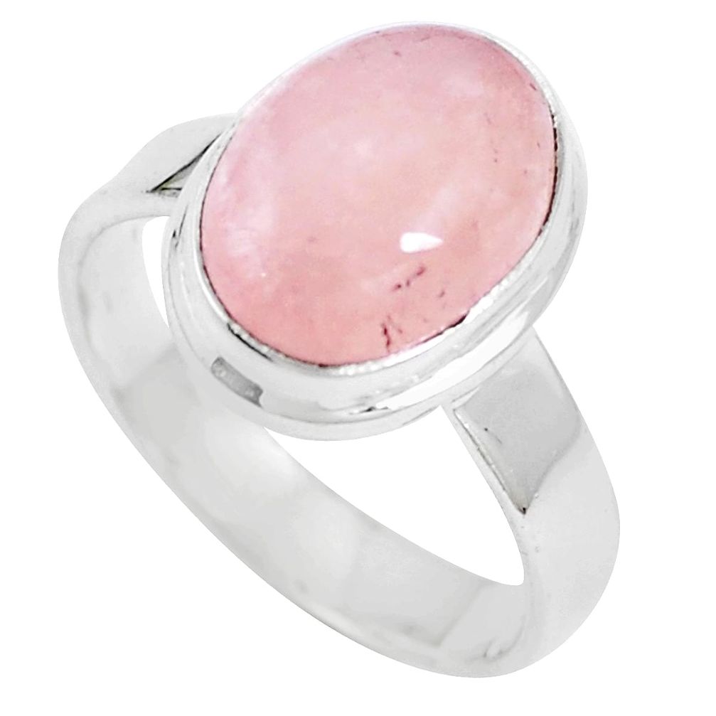6.26cts natural pink morganite 925 sterling silver ring size 8 m87594