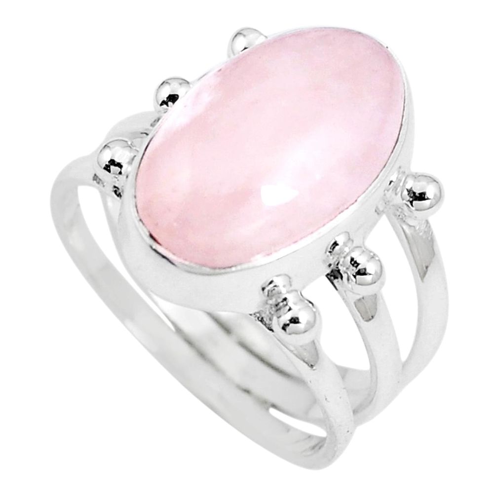 7.24cts natural pink morganite 925 sterling silver ring size 7 m87597