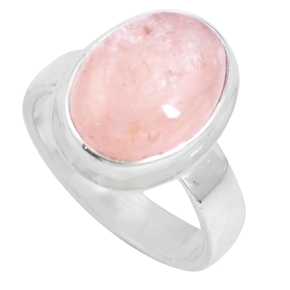925 sterling silver 6.03cts natural pink morganite ring size 6.5 m87599