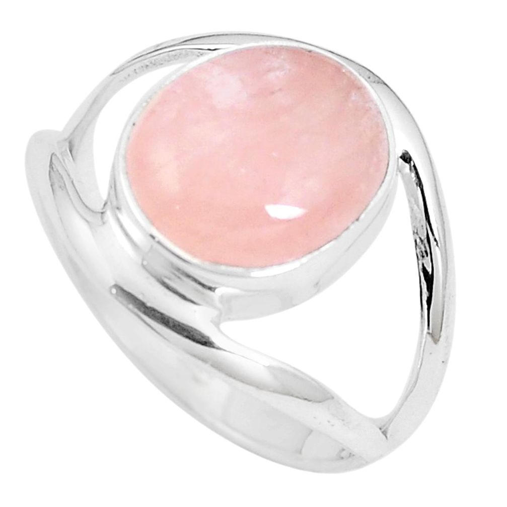6.76cts natural pink morganite 925 sterling silver ring jewelry size 9.5 m87651