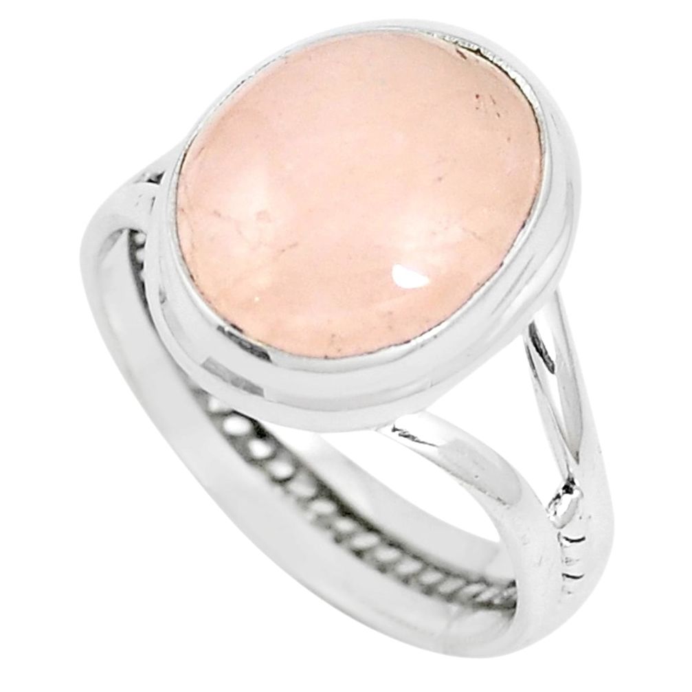 6.81cts natural pink morganite 925 sterling silver ring jewelry size 8 m87653