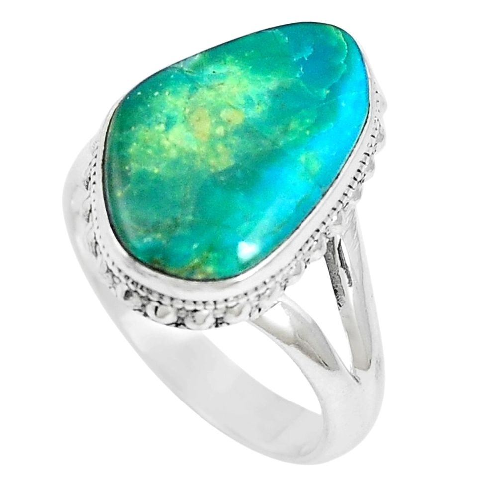 10.02cts natural green opaline 925 sterling silver ring jewelry size 9.5 m87660